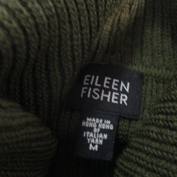Eileen Fisher Moss Green Wool Sweater Medium - Picture 4 of 4